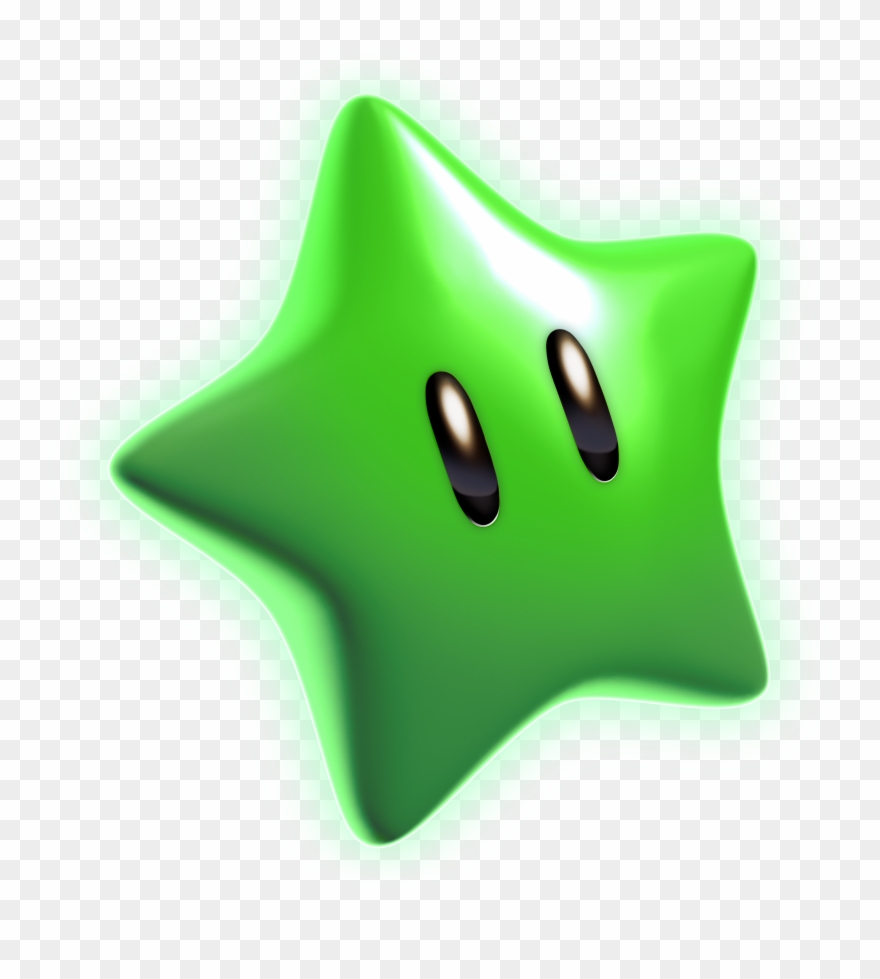 3d Clipart Hotel - Super Mario Green Star - Png Download