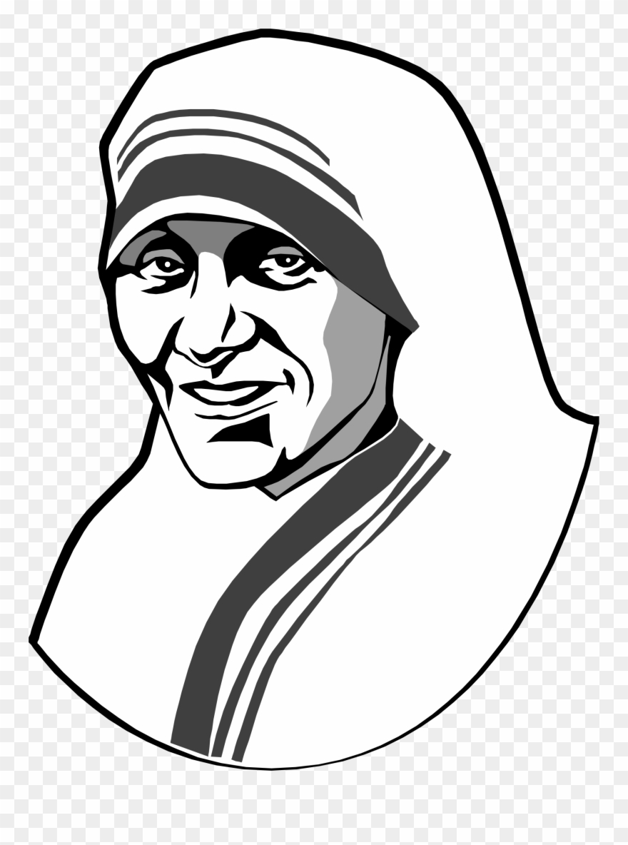 Mom Clipart Cartoon - Cartoon Image Of Mother Teresa - Png Download