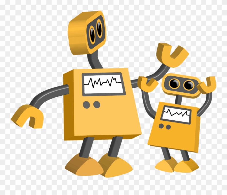 Big And Little Robots - Transparent Background Robot Clipart Png