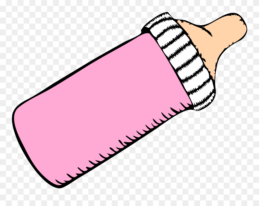 Milk Clipart Old Bottle - Pink Baby Bottle Clipart - Png Download