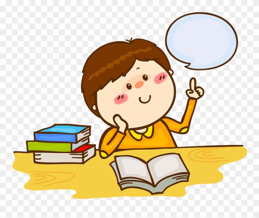 Clipart Library Stock Child Thinking Clipart - Student Reading Thinking Clip Art - Png Download