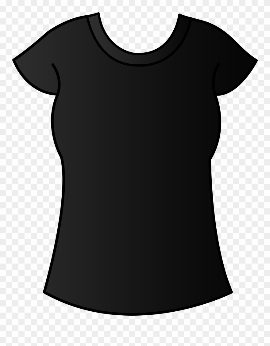 Polo Shirt Clipart Clip Art - Black T Shirt Template Women - Png Download