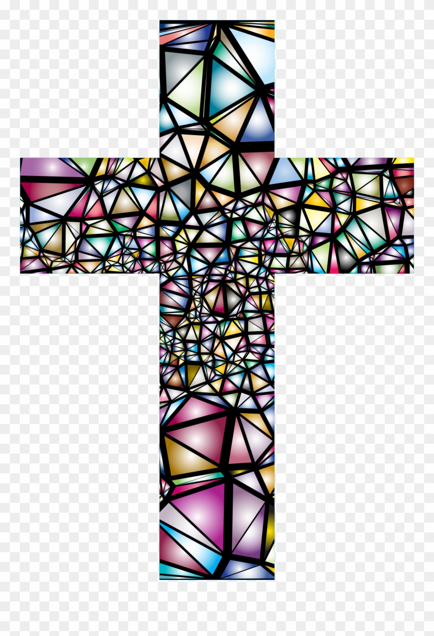 Big Image - Stained Glass Cross Windows Clipart