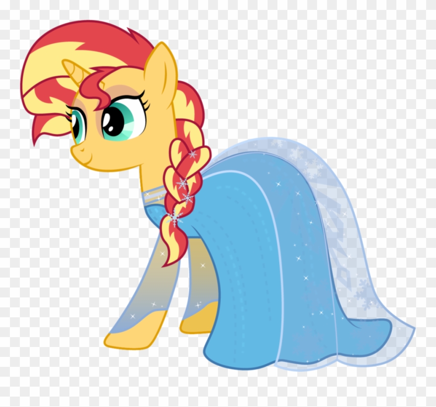 Sunset Shimmer As Elsa By Cloudyglow - Mlp Sunset Shimmer The Dress Clipart