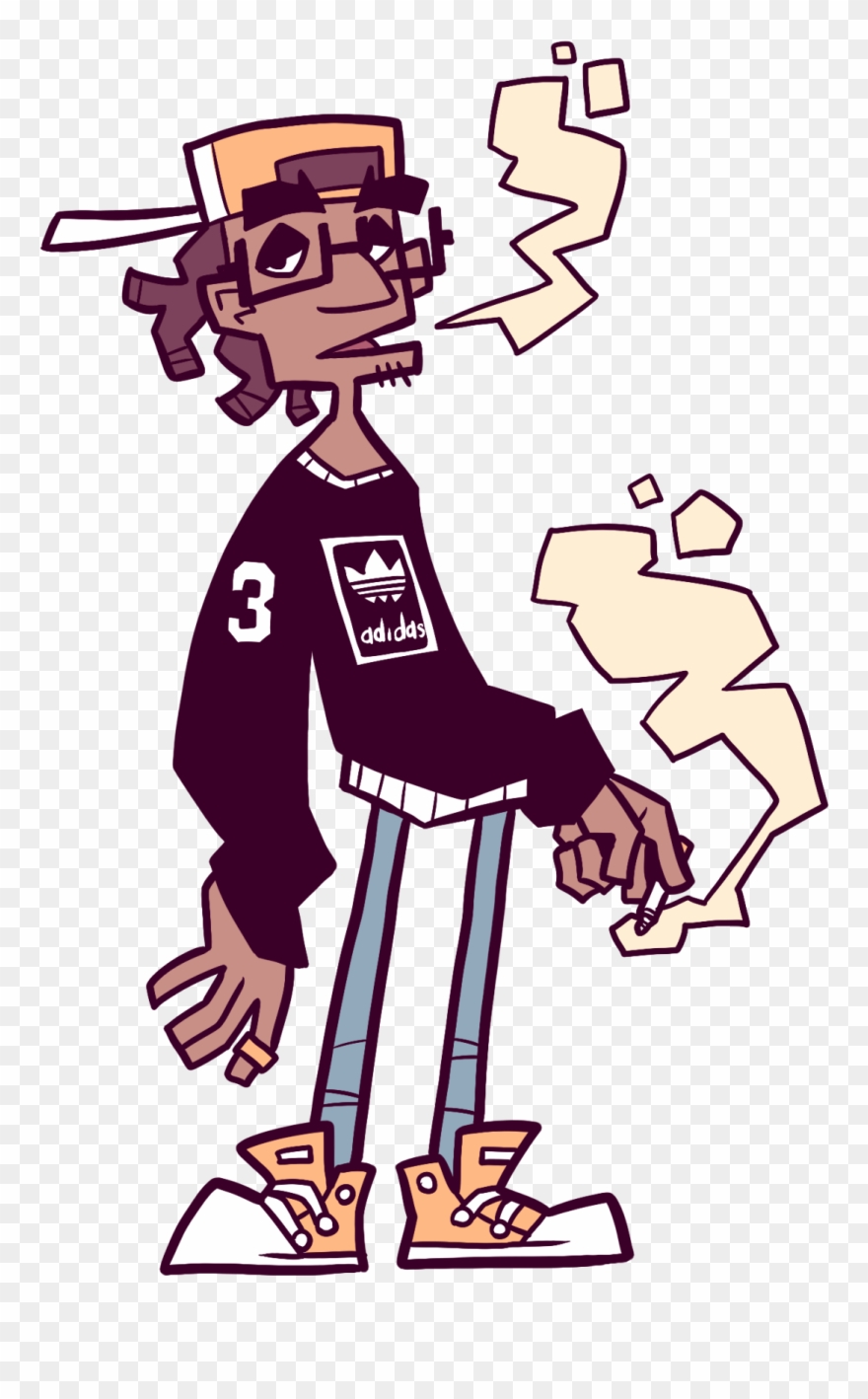 Cartoon Character Smoking Clipart