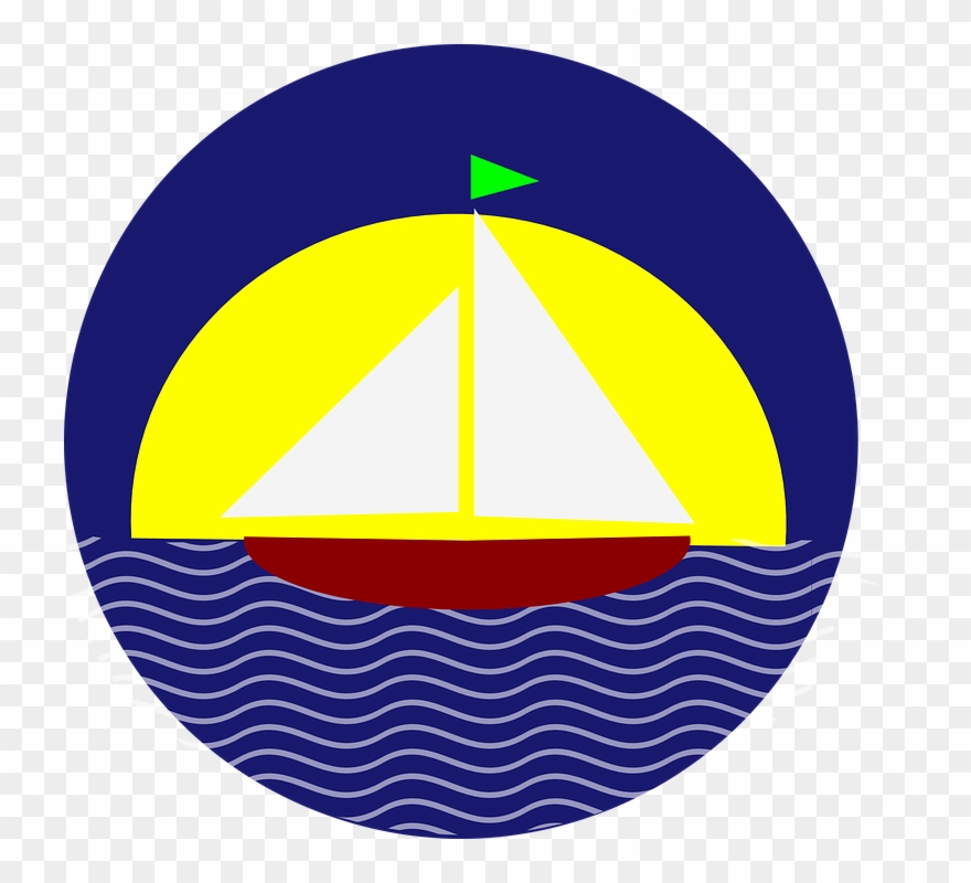 Free Clip Art Boat Sunset - Png Download