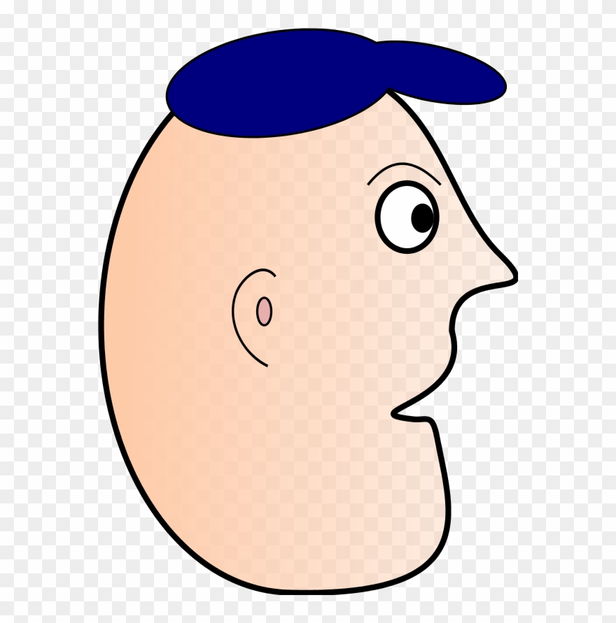 Cartoon Man Face Profile Wearing Cap - Clip Art - Png Download