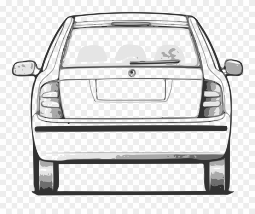 City Car Rear-view Mirror Vehicle Automotive Lighting - Car From Behind Drawing Clipart