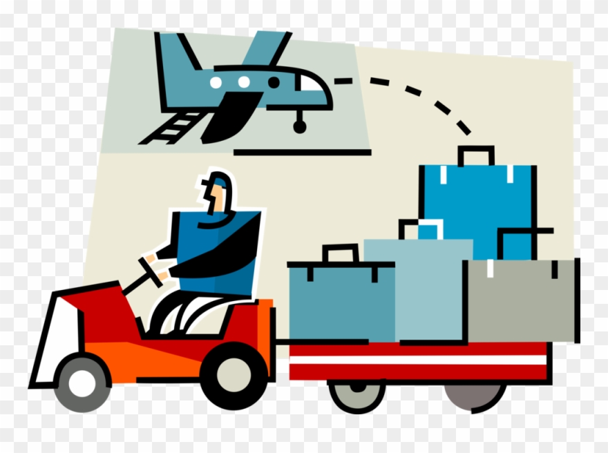 Airport Vector Cartoon - Clipart Airport Baggage Loader - Png Download
