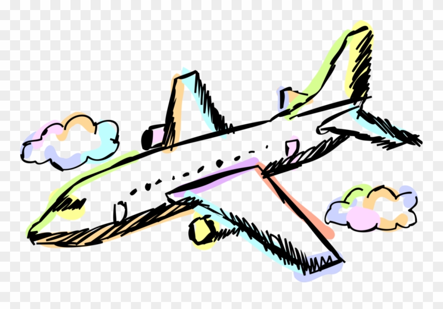 Airplane Clip Passenger Plane - Cartoon Airplane Landing - Png Download