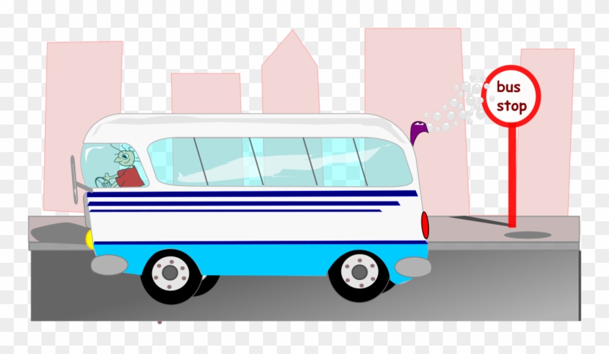 Airport Bus Motor Vehicle Car Van - Bus Leaving The Bus Stop Clipart