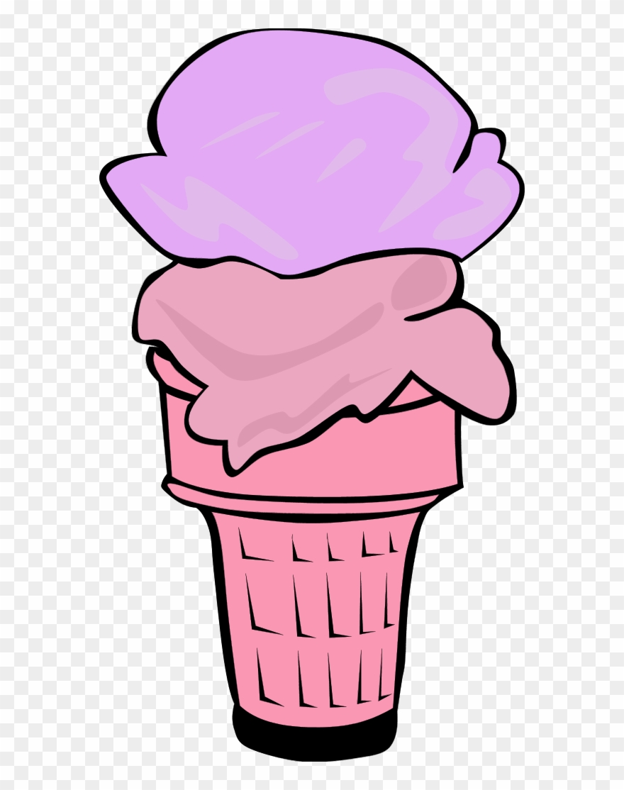 Cotton Candy Clipart - Clip Art Pink Ice Cream Cone - Png Download