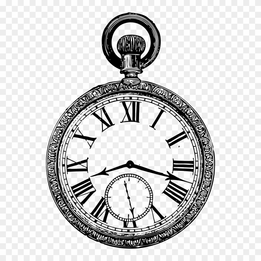Pocket Drawing Clip Art Clip Art Free Library - Reloj De Bolsillo Dibujo - Png Download