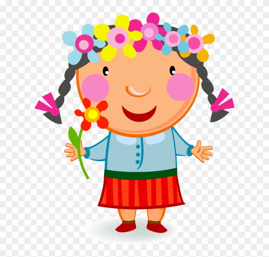 Girl Clipartcute Kidsflower Girlskindergartenlittle - Cultural Kids - Png Download
