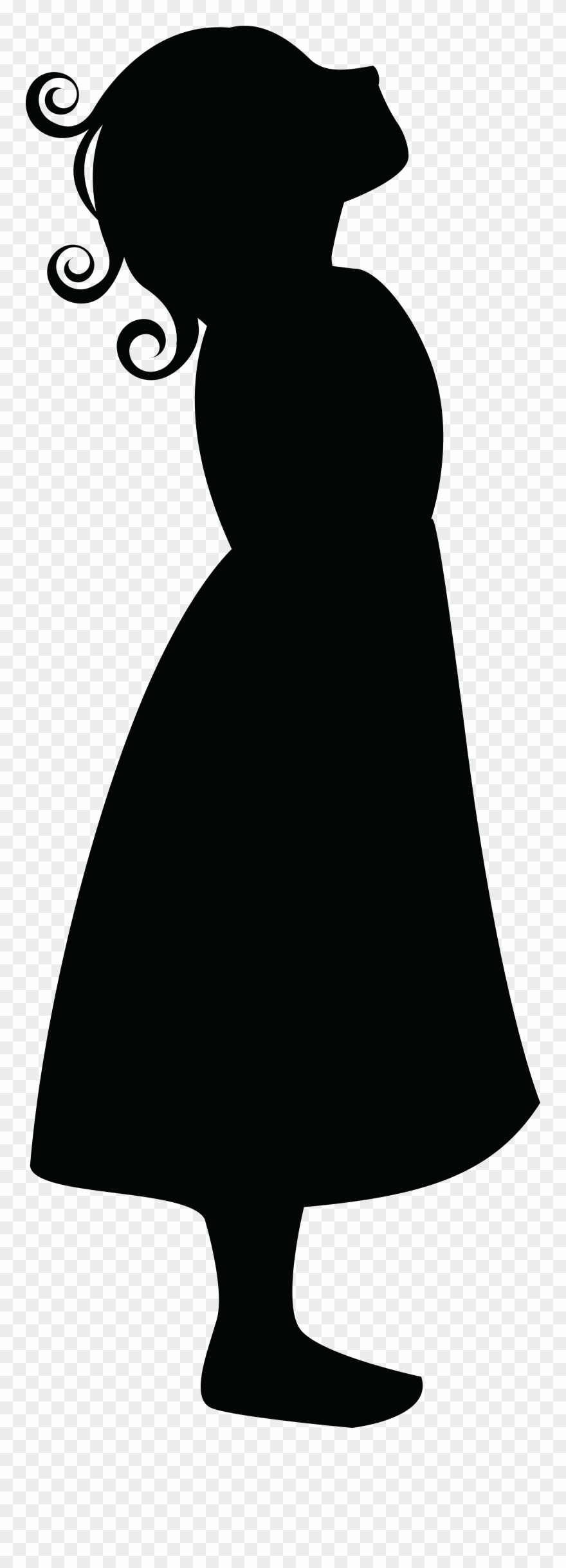 Free Clipart Of A Stargazing Girl Looking Up - Silueta Niña Png Transparent Png