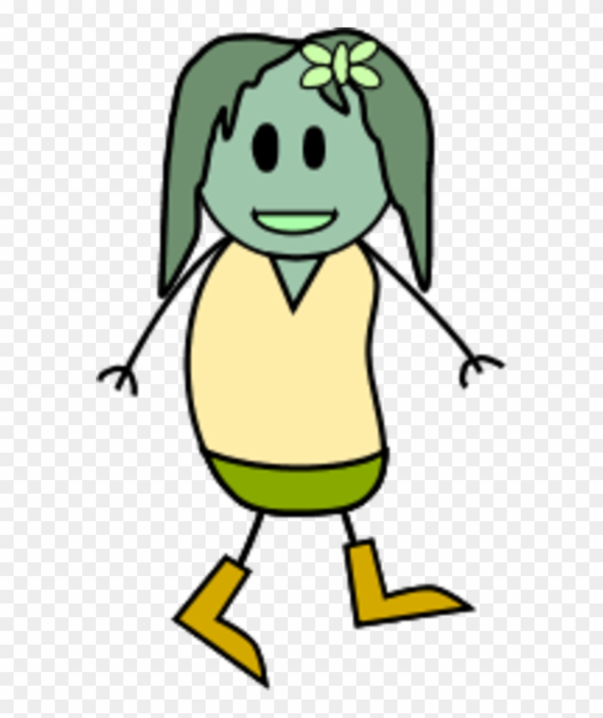 Girl Stick Figure - Clip Art - Png Download