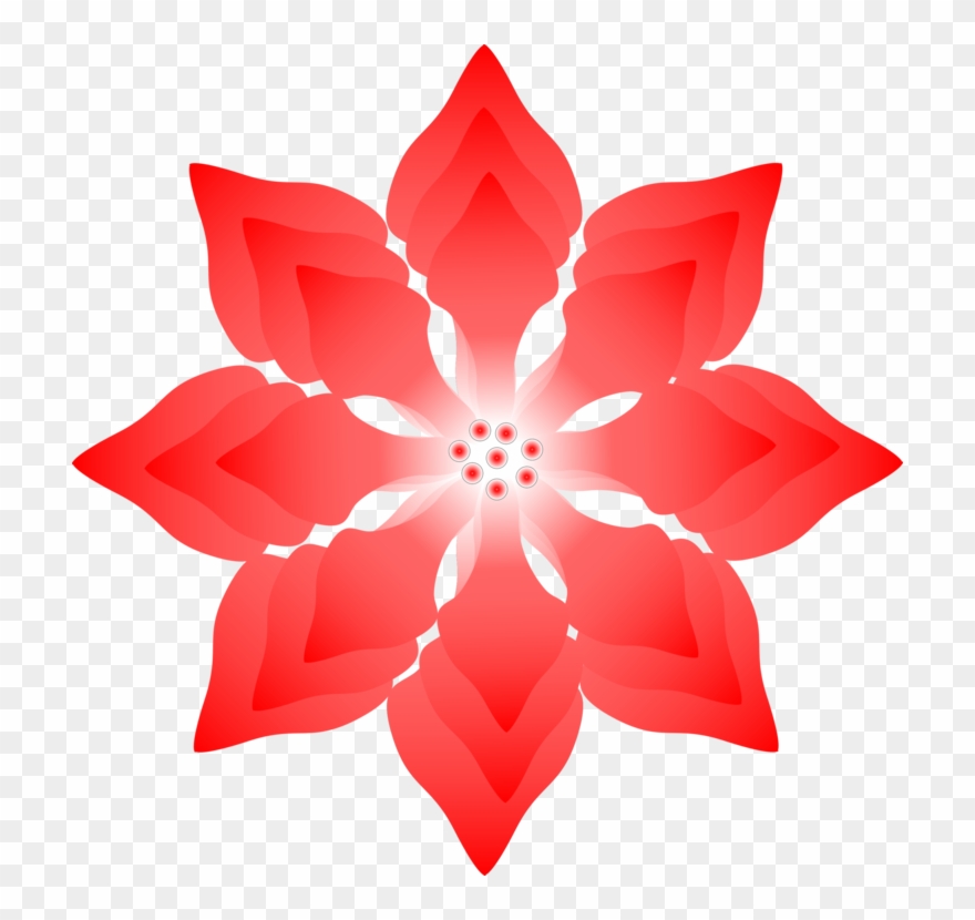 Floral Design Computer Icons Icon Design Art - Simple Poinsettia Clipart - Png Download