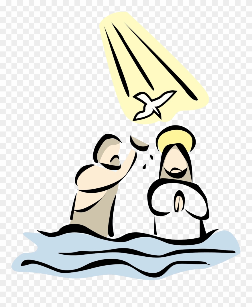Jesus Clipart Baptism - Jesus Being Baptised Cartoon - Png Download