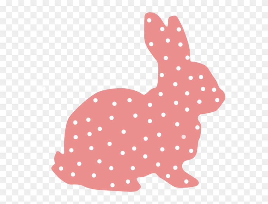 Pink Bunny Polka Dot Silhouette Clip Art At Clipart - Baby Bunny Clip Art - Png Download