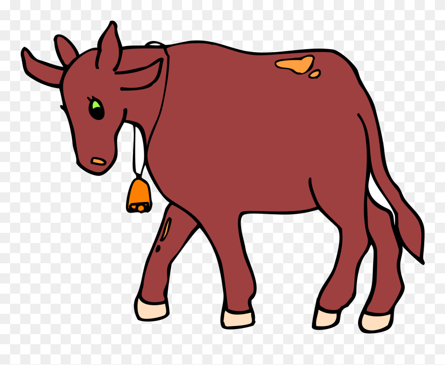 Red Cow Cliparts - Cow Red Cartoon - Png Download