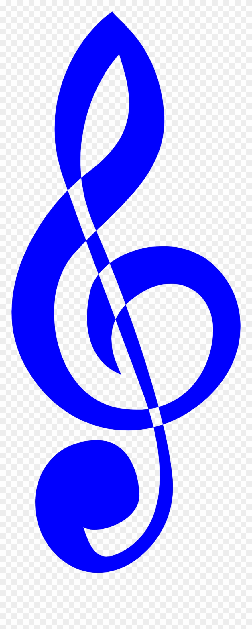 Trebel Clef - Music Symbols In Blue Clipart