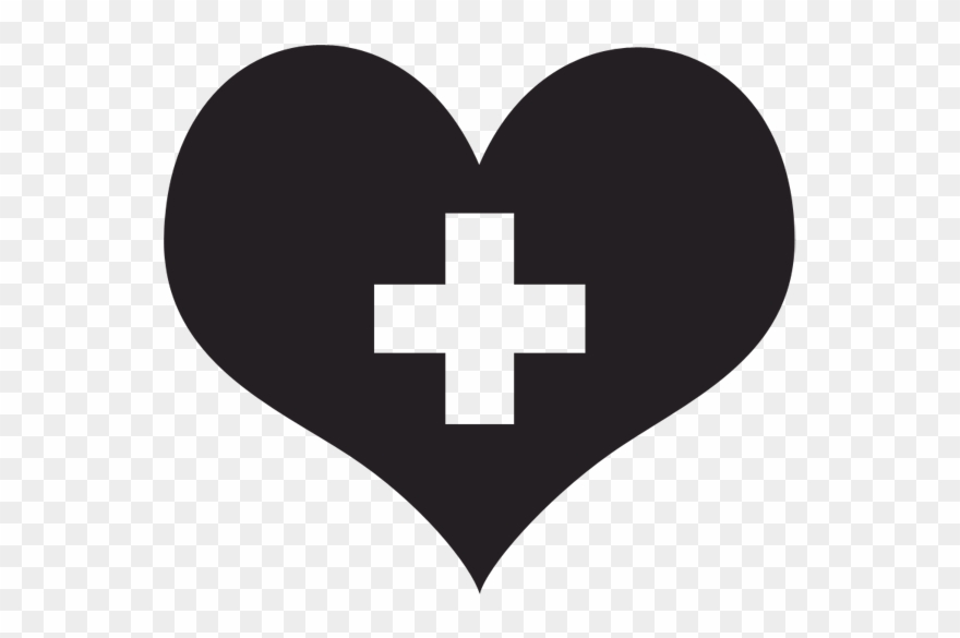 Medical Plus Sign - Heart Check Mark Clipart