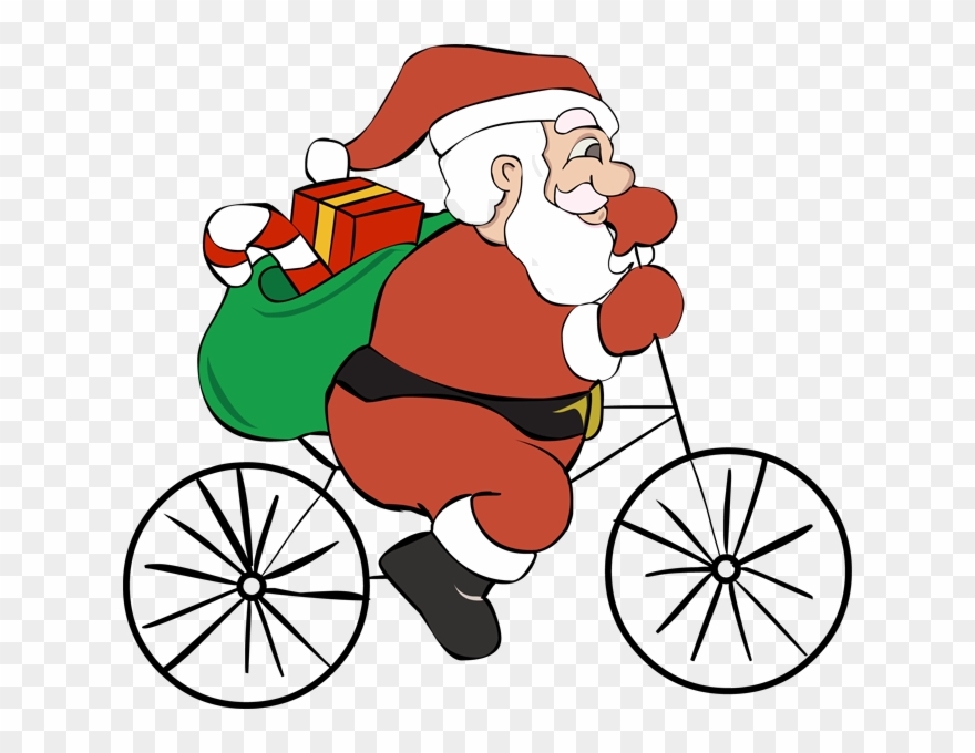 Bmx - Santa On Bike Png Clipart