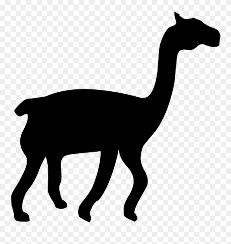 Llama Camel Silhouette Cat Drawing - Llama Silhouette Png Clipart