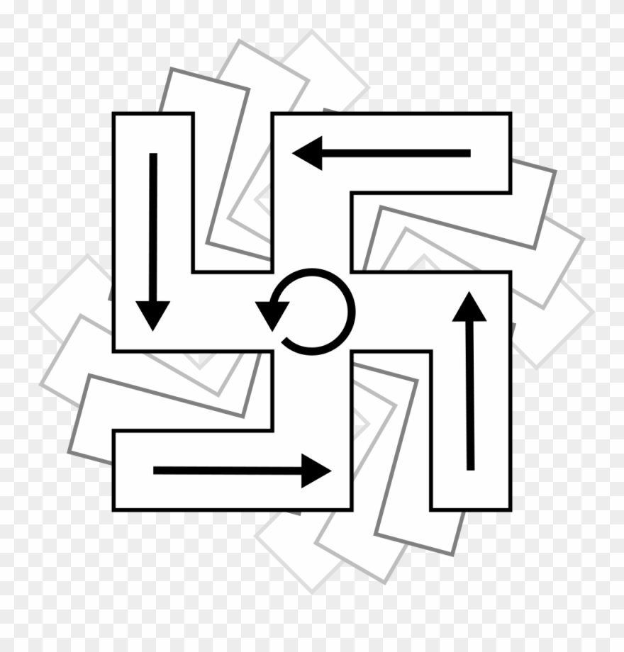 Cw Right-facing Swastika - Director In Liquid Crystals Clipart