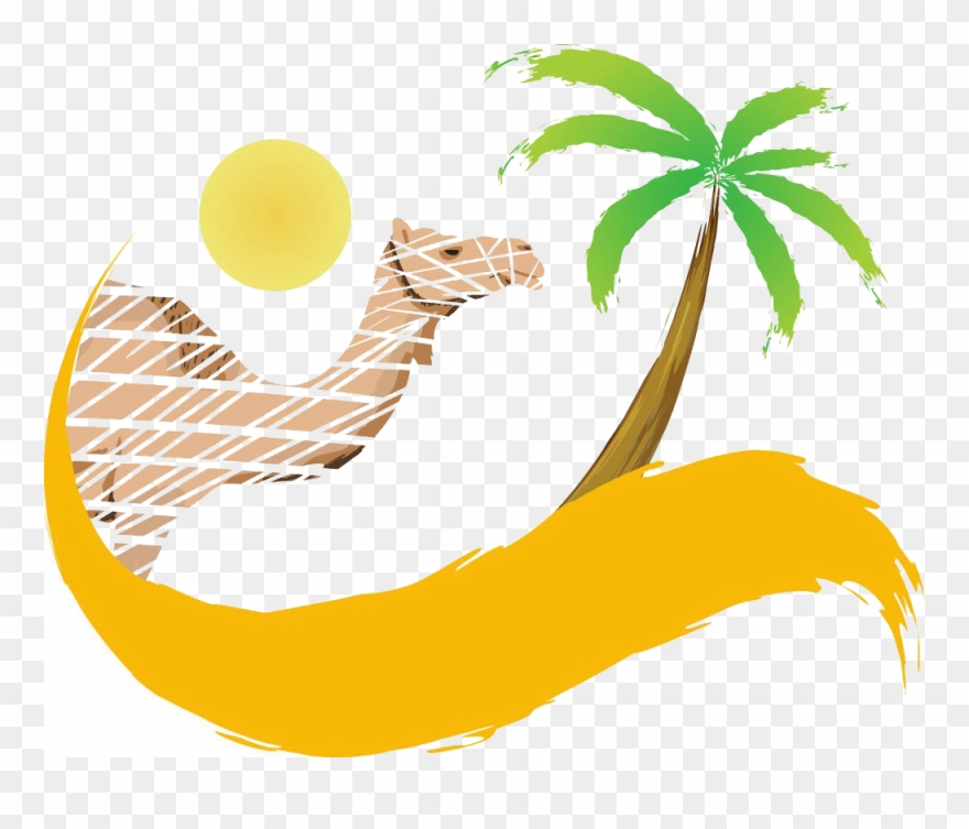 Sahara Camel Desert Clip Art - Camel Abstract - Png Download