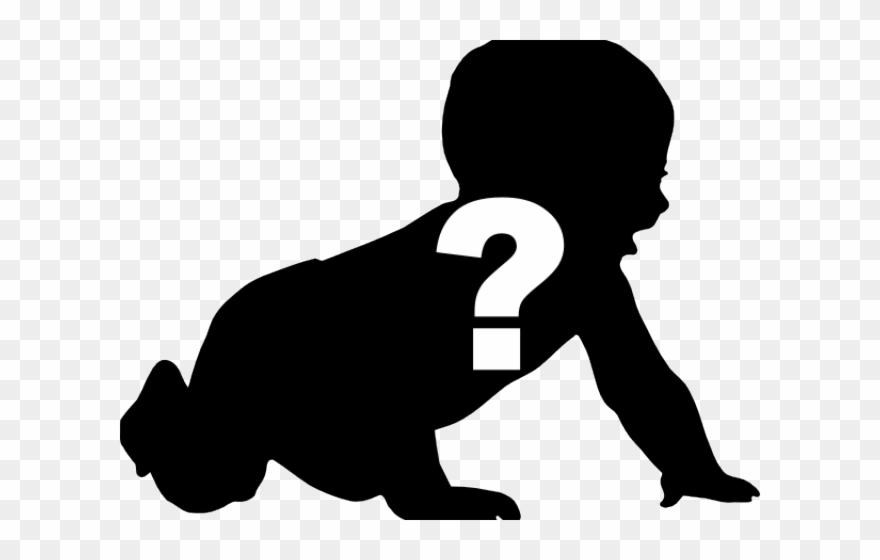 Question Mark Clipart Silhouette - Baby Crawling Black And White Clipart - Png Download