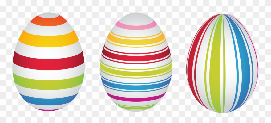 Easter Bunny Easter Egg Clip Art - Stripes Easter Egg Clipart - Png Download