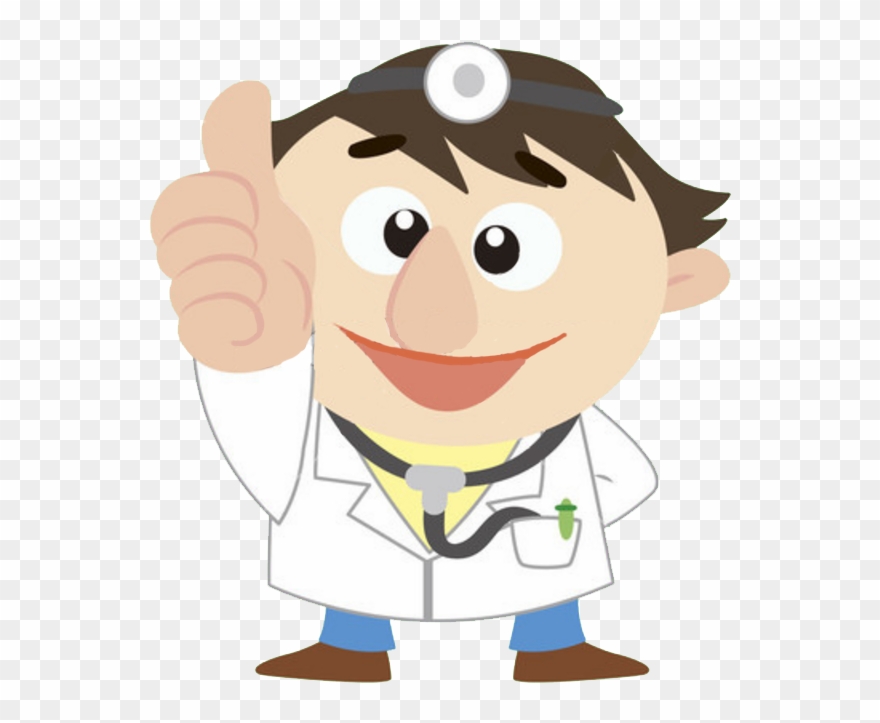 Png Black And White Stock Cartoon Physician Thumb Signal - Doctor Thumbs Up Png Clipart