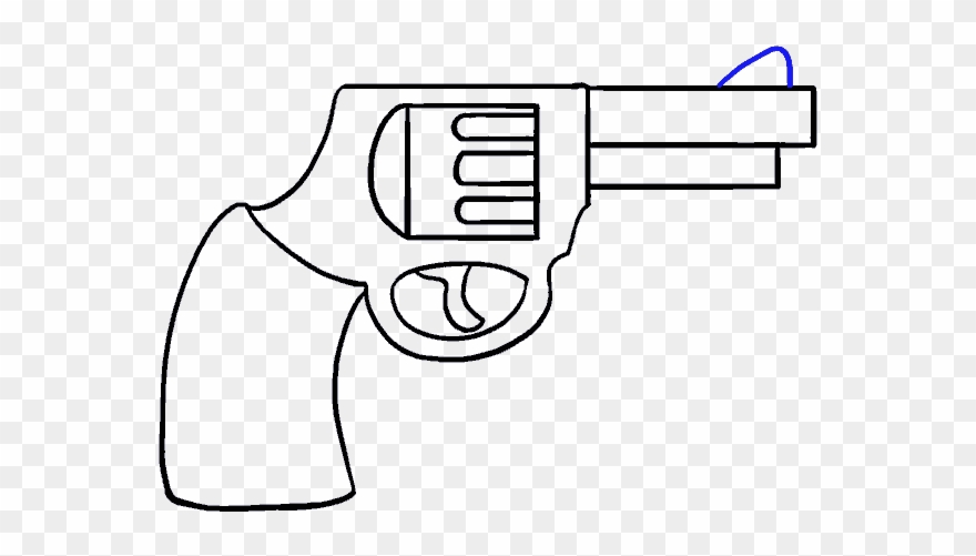How To Draw A Cartoon Revolver In - Cartoon Gun Drawing Easy Clipart