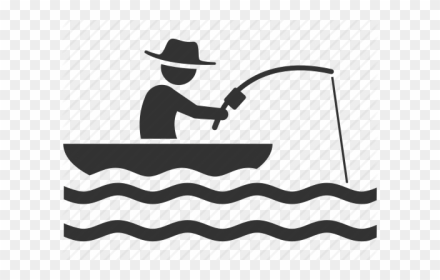 Fisherman Clipart Fighting Fish - Png Download