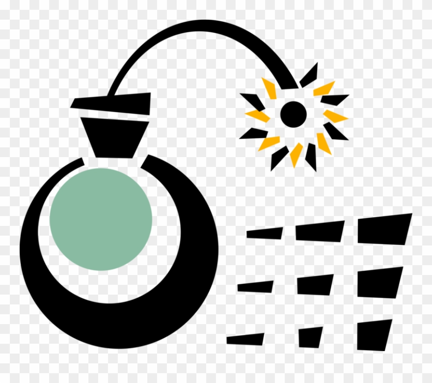 Vector Illustration Of Bomb Explosive Weapon Detonates Clipart
