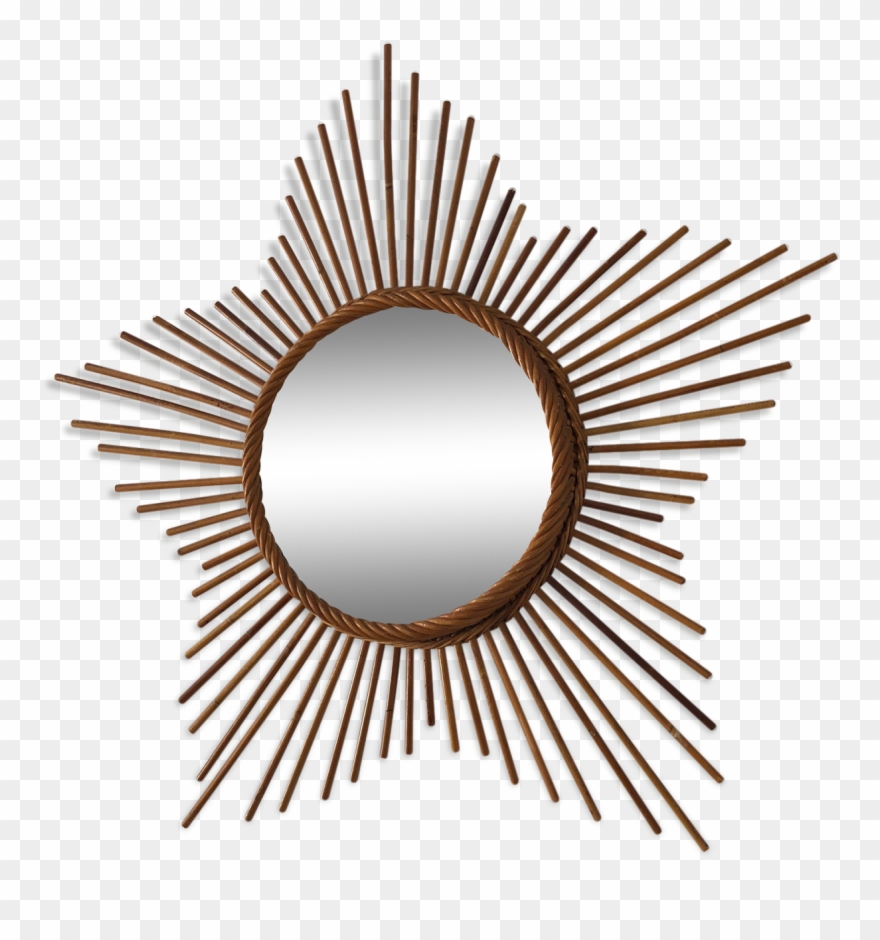 Mirror Star Pentagram Rattan 65x65cm Vintage Clipart