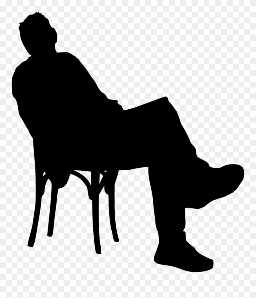 Sitting In Chair Silhouette Clipart