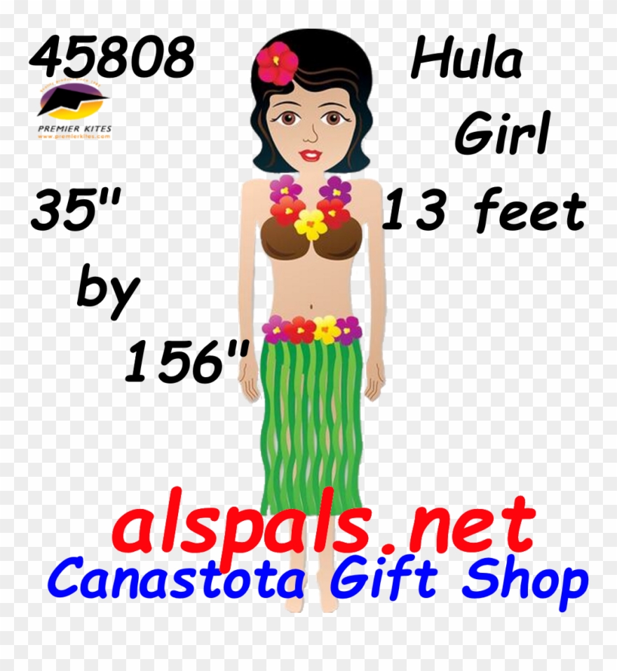45808 Hula Girl 13" Clipart