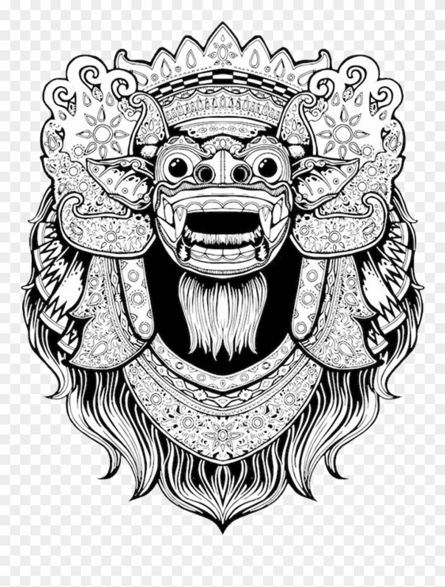 Balinese Art Bali Barong T-shirt Drawing Clipart - Png Download