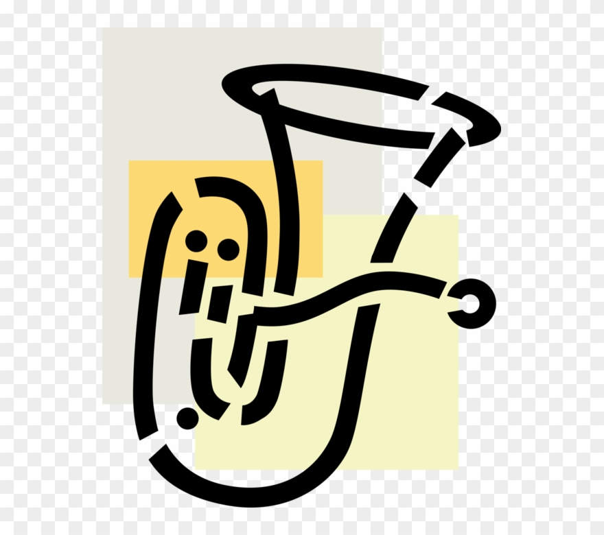 Vector Illustration Of Tuba Large Brass Low-pitched Clipart