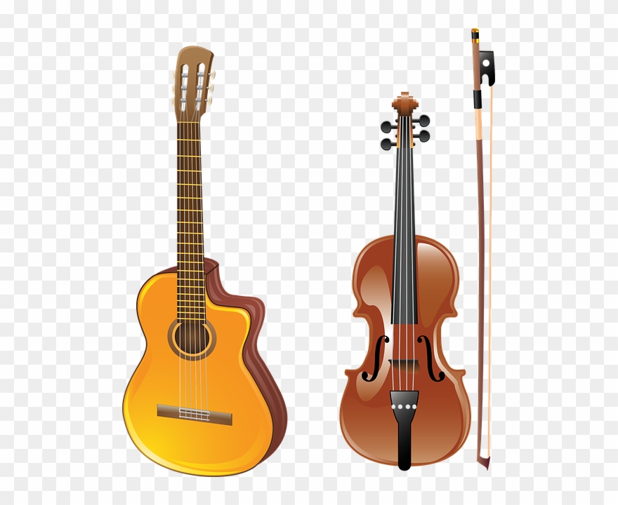 Guitar, Violin, Bow, Musical Instrument, Acoustics Clipart