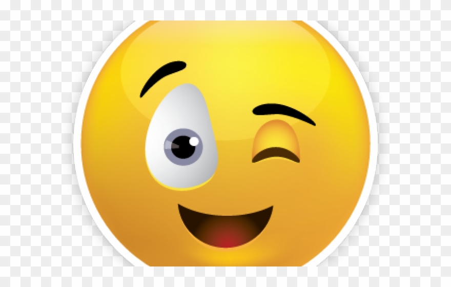 Emoji Face Clipart Winky - Png Download