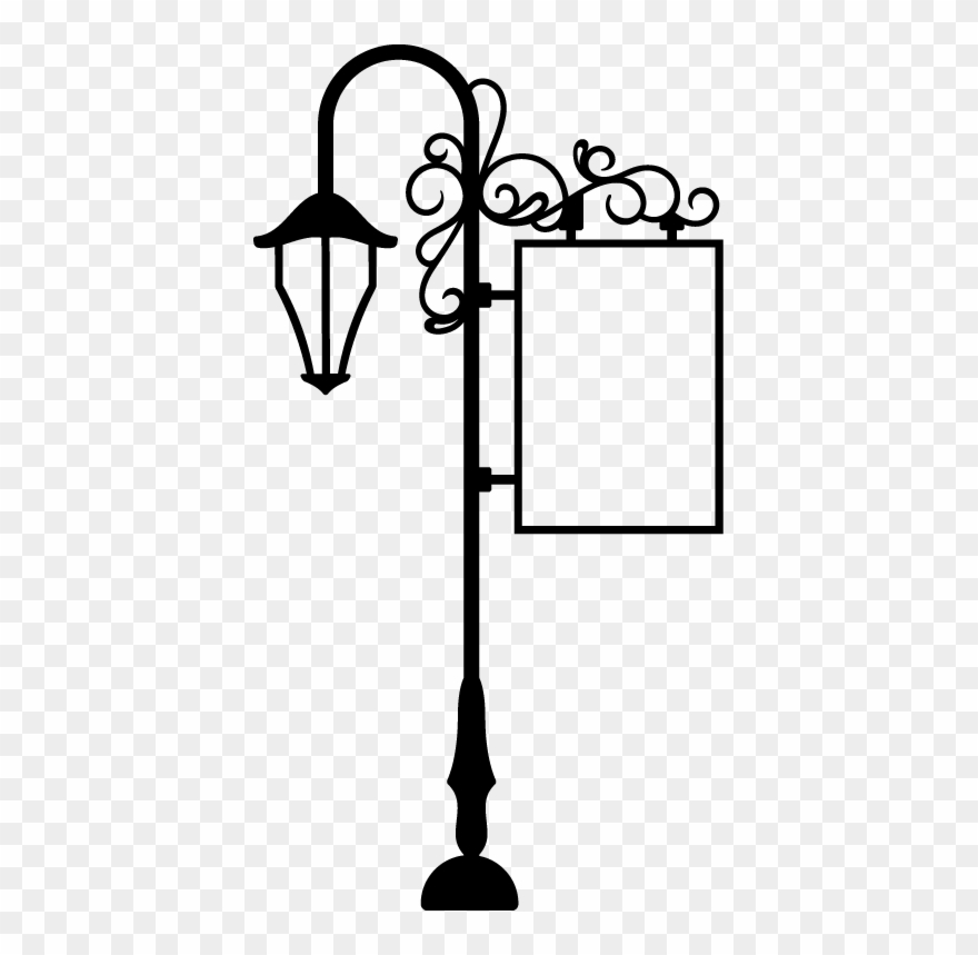 Street Light Black And White Clipart