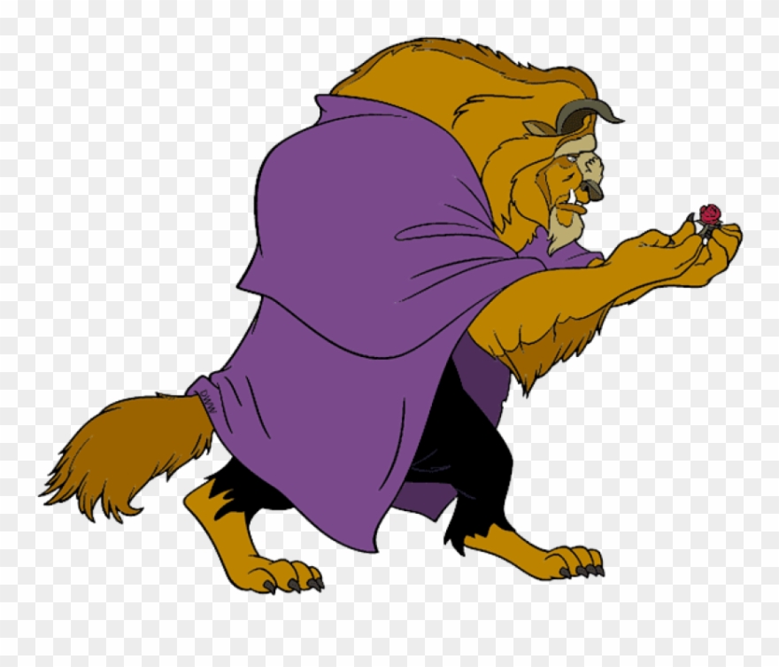 Free Png Download Beauty And The Beast Holding Rose Clipart