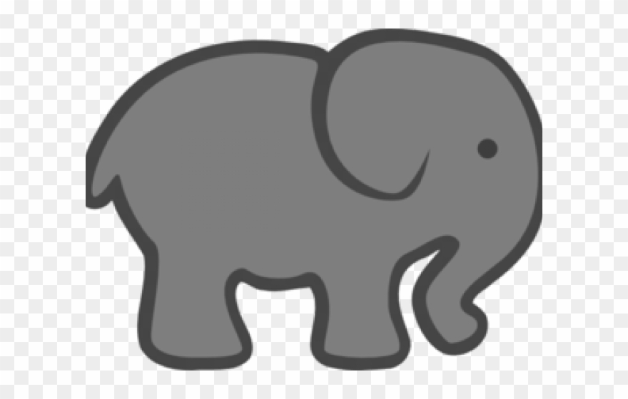 Gray Clipart Baby Elephant - Png Download