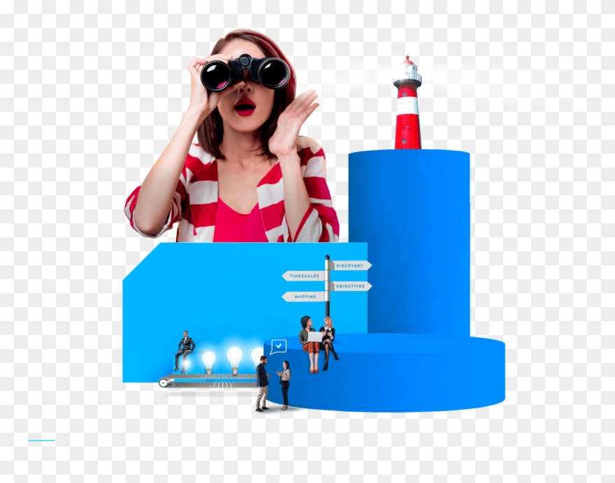 Woman With Binoculars Clipart