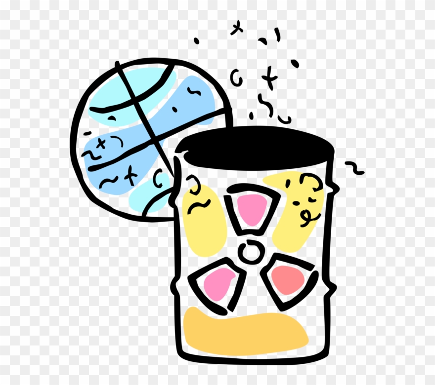 Vector Illustration Of Nuclear Industry Waste With Clipart