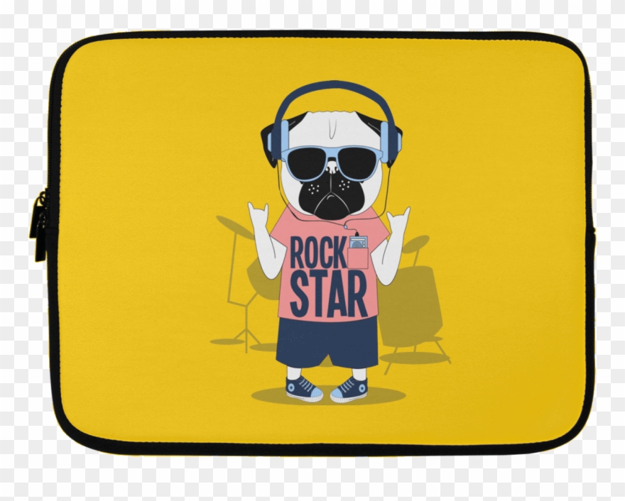 Rockstar Pug Laptop Sleeves Clipart