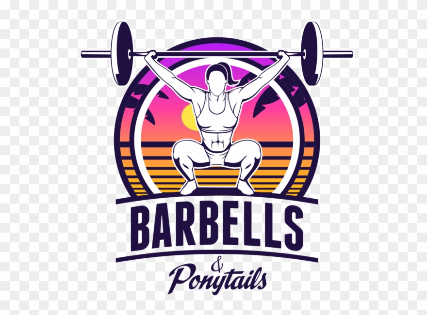 The Original Distressed Baseball Hat Barbells & Ponytails Clipart
